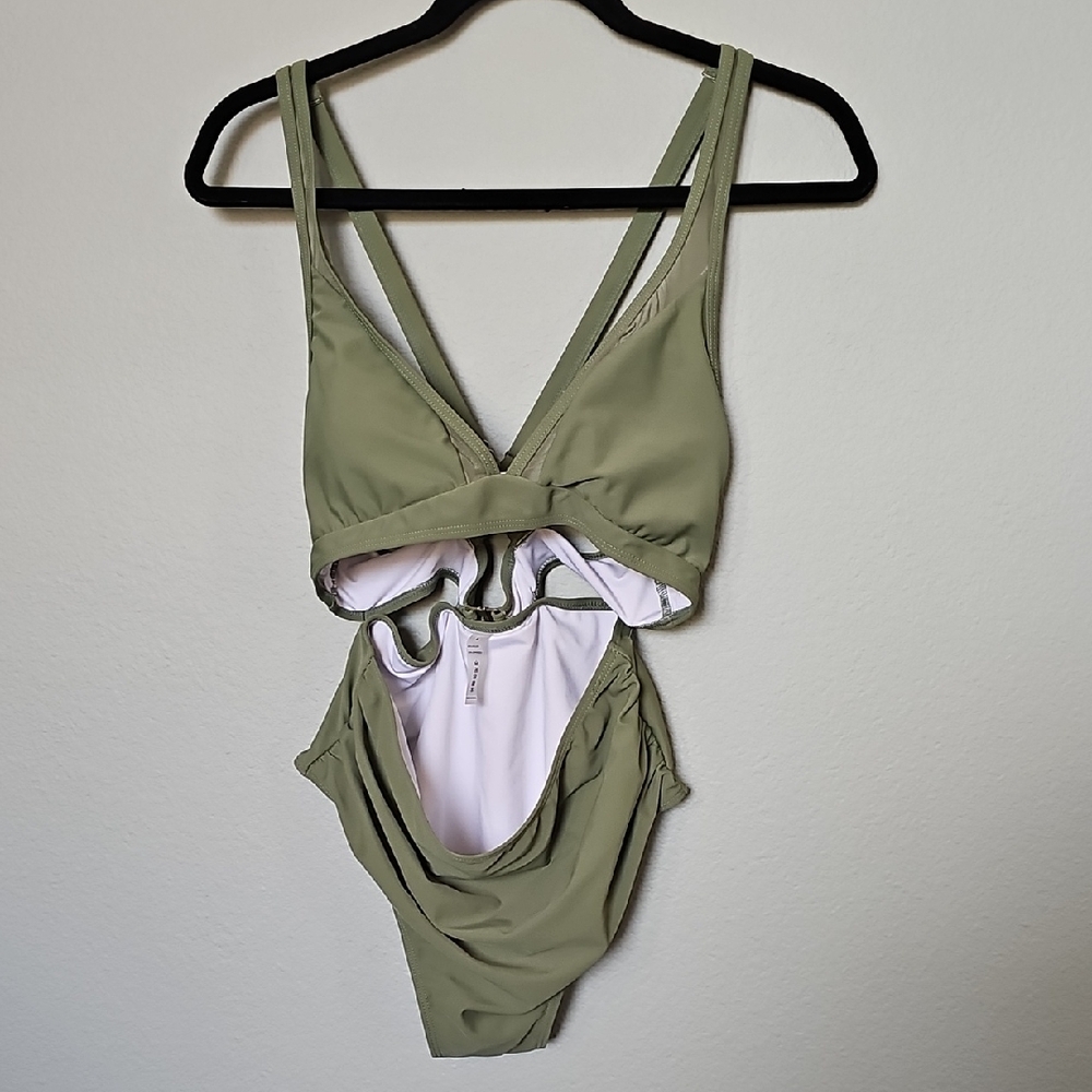 Olive New Green High Waist Bikini Bathing Suit  Swimsuit Large